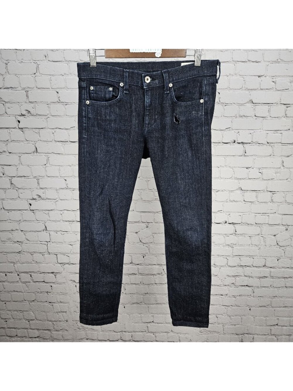 Rag & Bone Blue Dre Dark Wash Denim Mid Rise Skinny Jeans USA 27 (30x27.5)